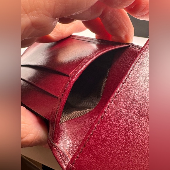 Christian Dior Burgundy Leather Bifold Wallet with Certificate of Authenticity - Picture 9 of 12